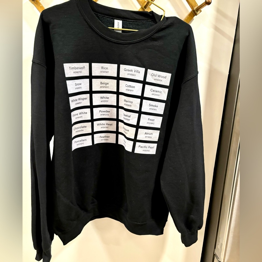 Hex Color Code Crewneck Sweatshirt Size L